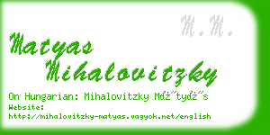 matyas mihalovitzky business card